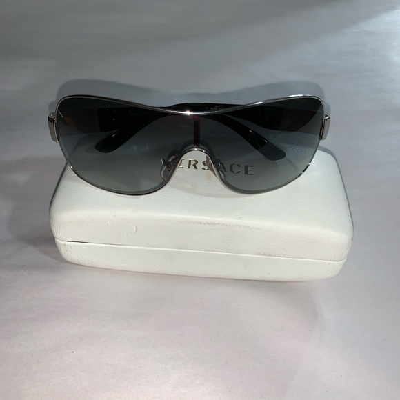 authentic VERSACE gray ombré shield SUNGLASSES - Picture 10 of 10